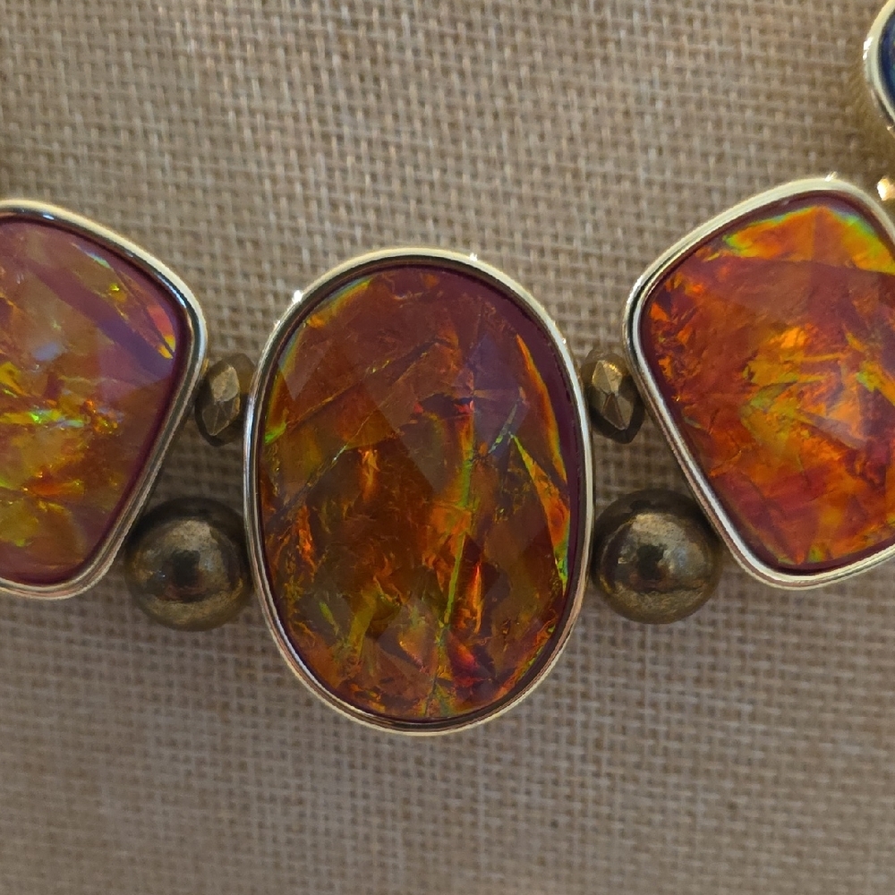 Multicolor Statement Bib Necklace - Bold Iridesce… - image 2